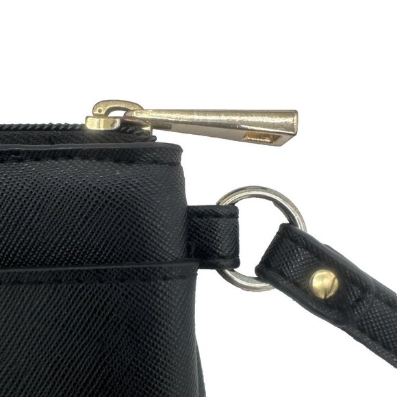 GUESS LOGO black and gold hardware soft case clutch embossed G Faux leather - Picture 9 of 11